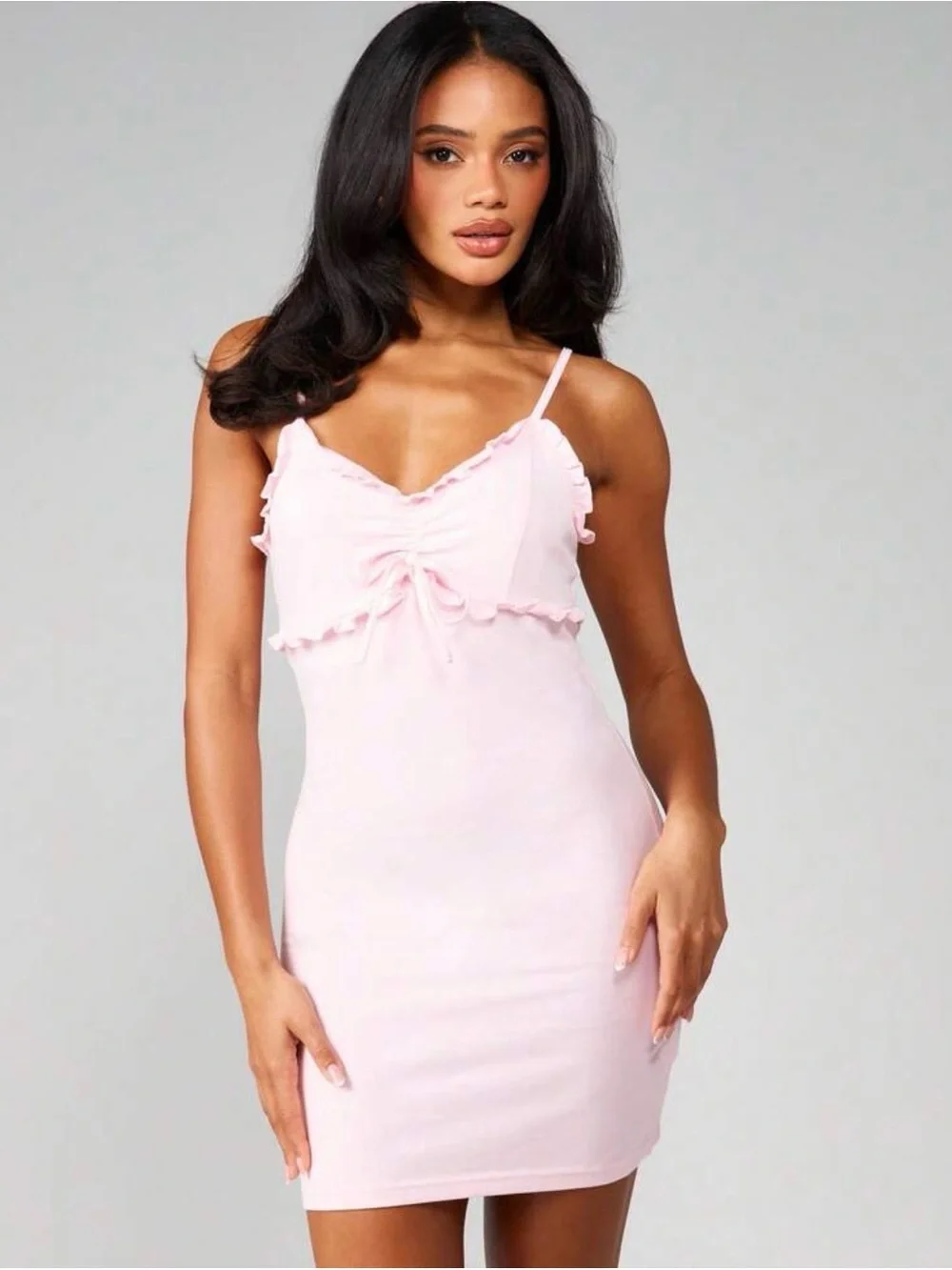 🆕💖Missguided Pink Ruffle Mini Dress - Picture 3 of 6